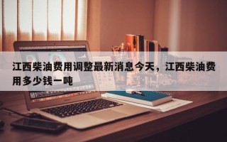 江西柴油费用调整最新消息今天，江西柴油费用多少钱一吨