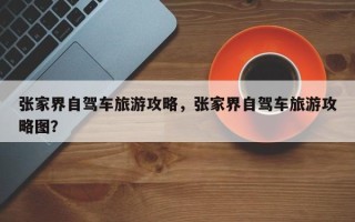 张家界自驾车旅游攻略，张家界自驾车旅游攻略图？