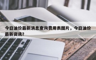 今日油价最新消息查询费用表图片，今日油价最新资讯？