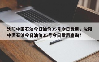 沈阳中国石油今日油价35号今日费用，沈阳中国石油今日油价35号今日费用查询？