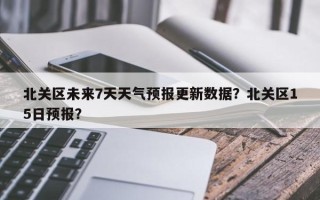 北关区未来7天天气预报更新数据？北关区15日预报？