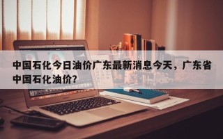 中国石化今日油价广东最新消息今天，广东省中国石化油价？